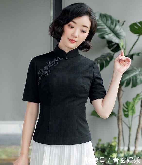 上衣 旗袍上衣+半裙,优雅知性的女人味,太高级了!