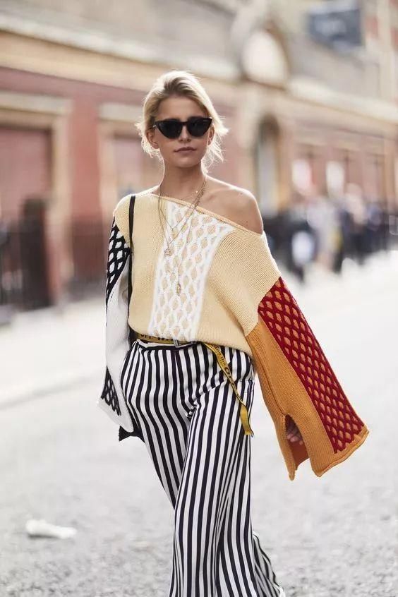 毛衣|毛衣+阔腿裤,才是冬季时髦混搭cp!