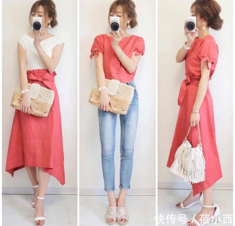 基础款|日本博主真会穿，用基础款来进行一衣多穿，夏季提气质就服她们