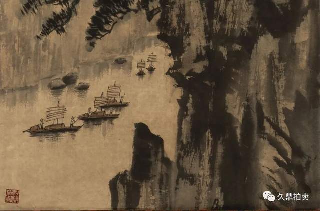 磐溪山水图&「久鼎藏品赏析」徐悲鸿 磐溪山水图