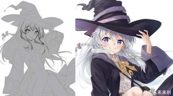 画作&画师们分享草稿和成品,省略“一点点”细节,完全是两种样子