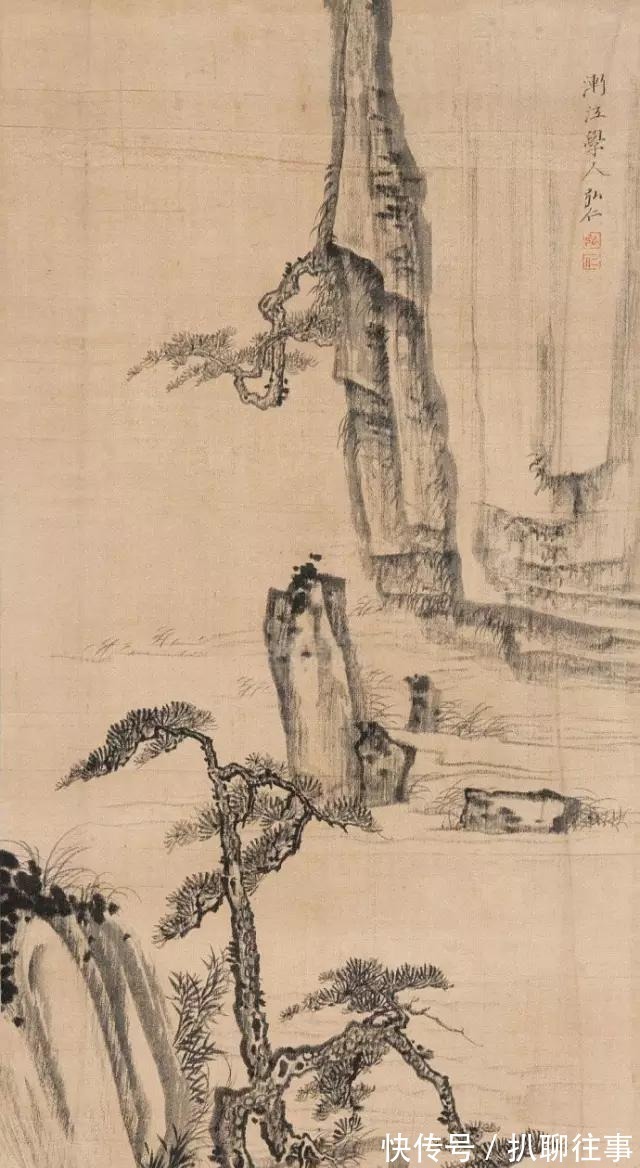 西岩松雪图@清初四大画僧笔下的意境山水,不只是养眼