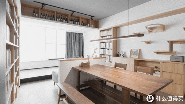 客厅|舍弃客厅,不买茶几!福建90后男主的家,因媲美图书馆而走红网络