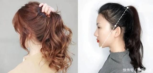 轮廓 发型分享不同脸型马尾位置,圆脸、方脸这样绑最瘦小脸