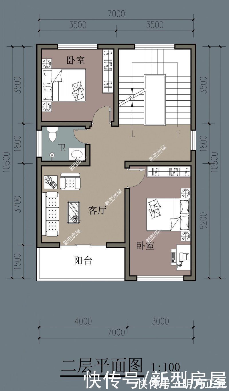 阳台|农村建房想要简约大气，推荐5套平屋顶图纸，总有一套适合你