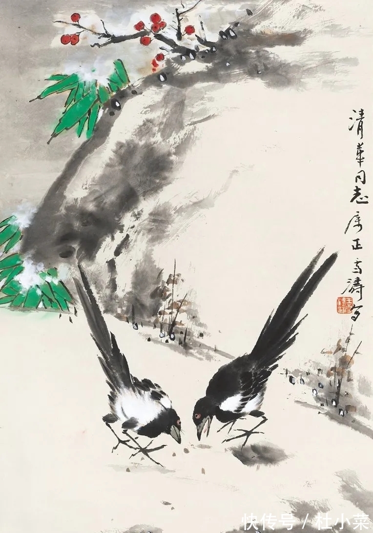 国画大师@冷逸空寂|国画大师王雪涛雪景花鸟画
