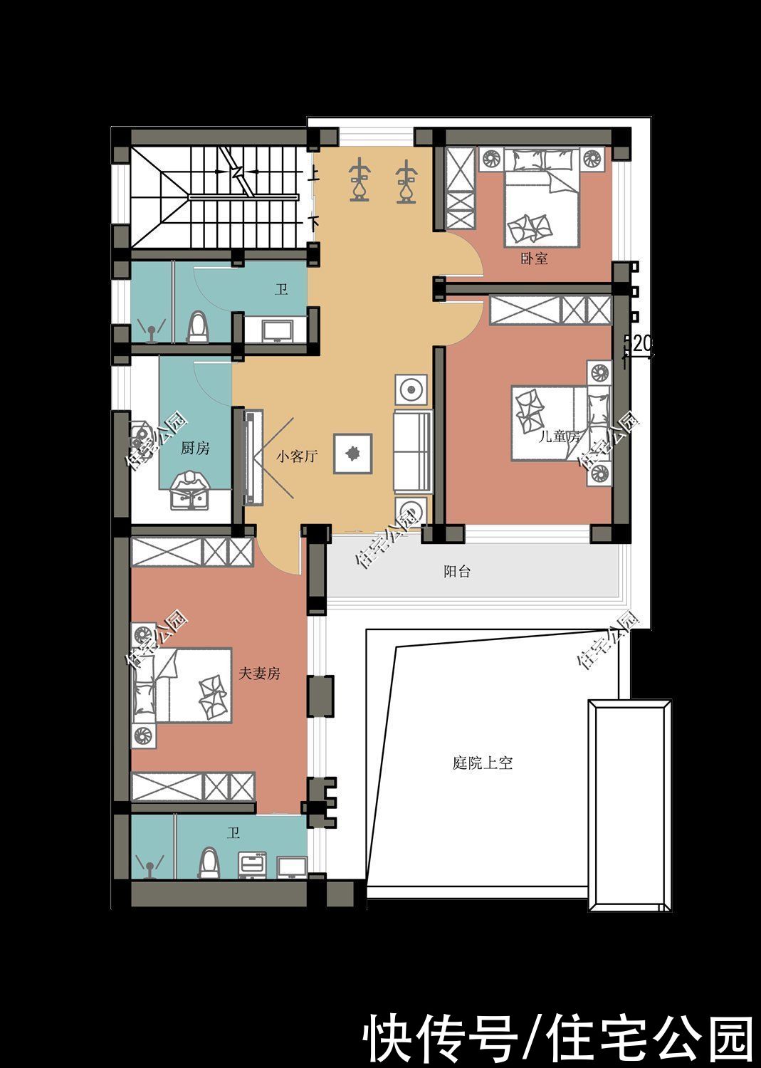 两家人|宽敞内院，屋顶花园，双厨房，10×15米现代别墅，可供两家人居住