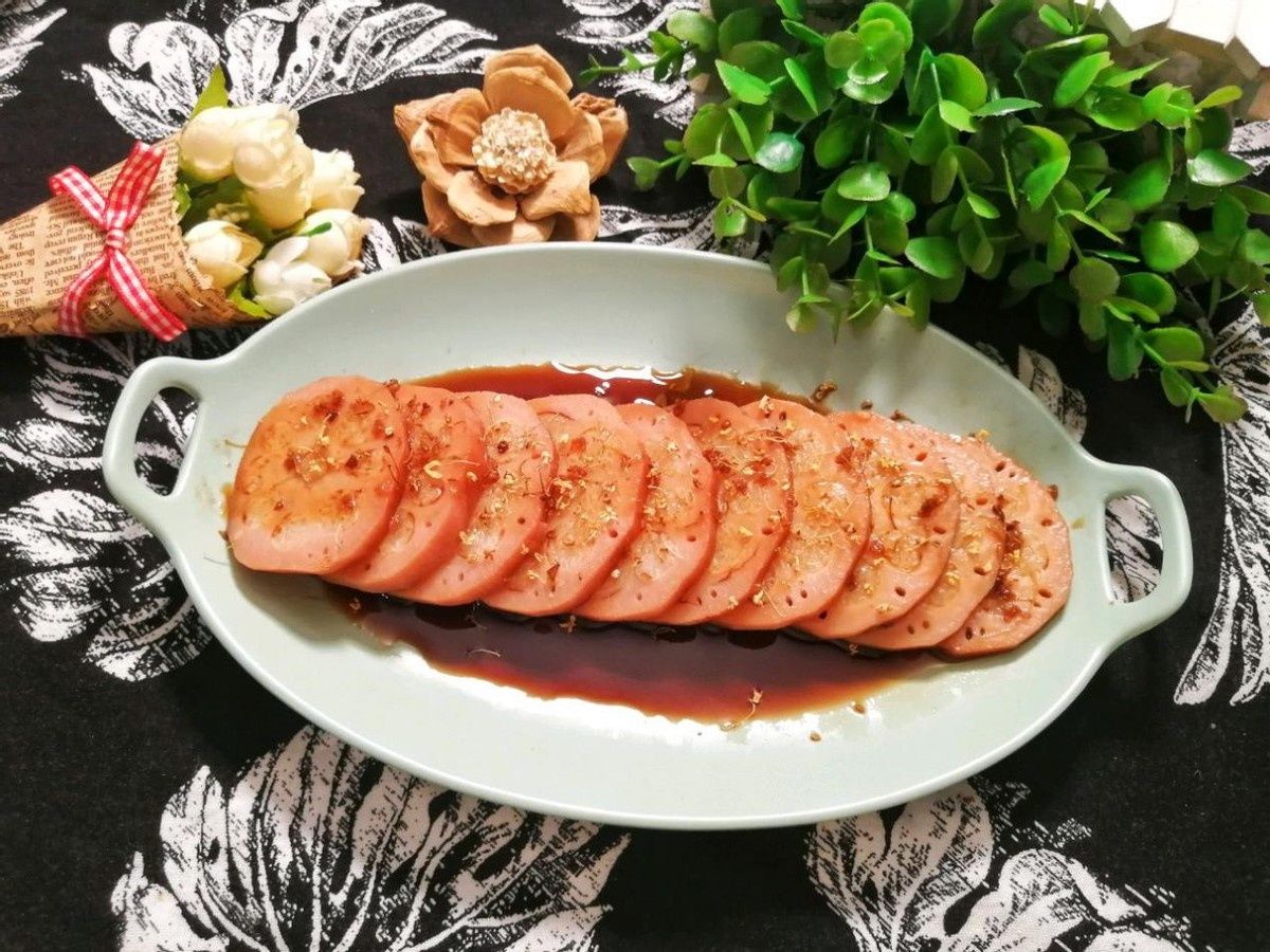 秋季养生小甜品:桂花糯米藕,制作简单,甜而不腻