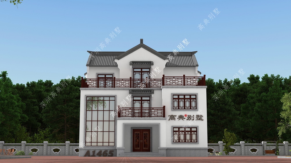 中式|复式中式三层住宅,外观雅致,富有仙境之感