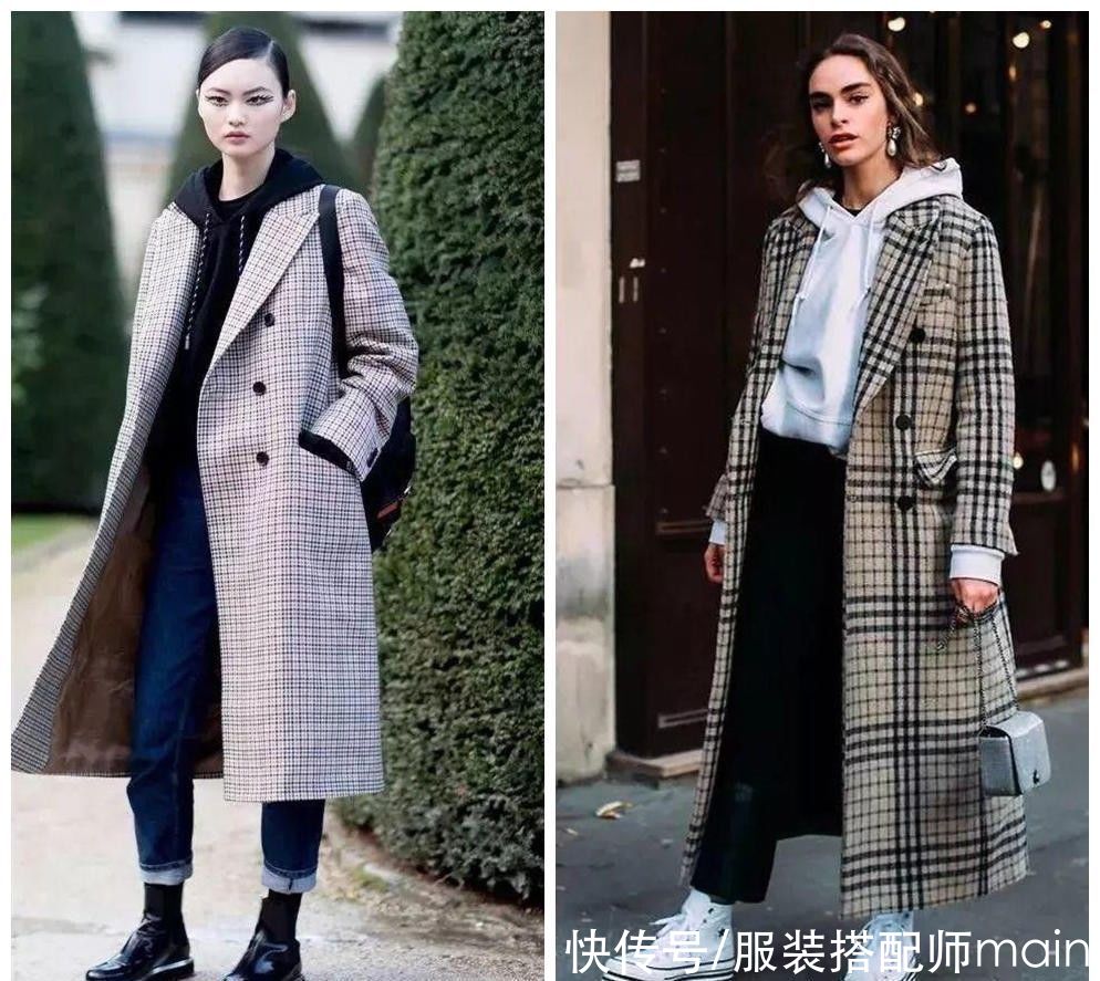 “大衣+连帽卫衣”才是今冬的王炸组合，高级又时髦，谁穿谁好看