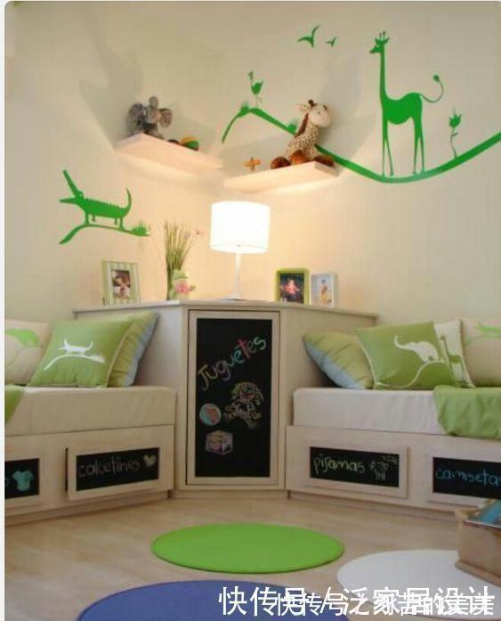 收纳柜|二胎家庭不做上下铺,越来越多人都把2张床靠墙放,中间做收纳柜