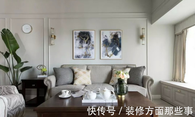 壁灯|86㎡简约小美式轻盈优雅的暖心之家,点缀绿植打造舒适精巧场域