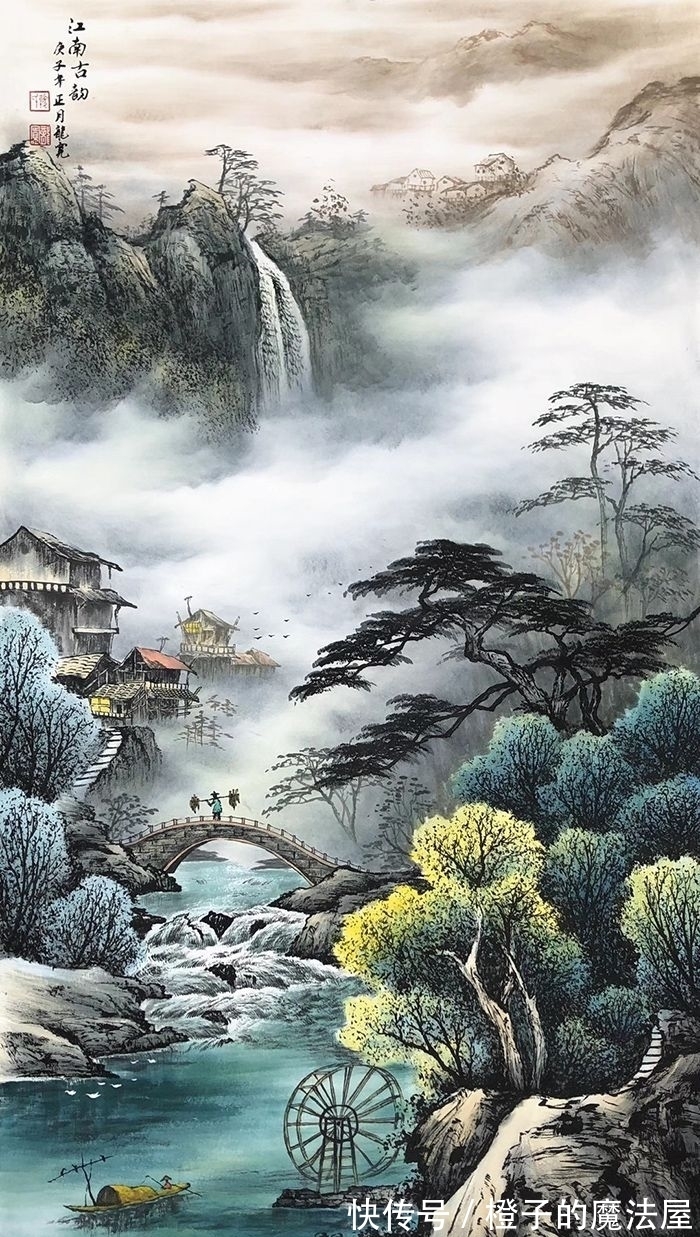 诗书画@龙宽山水画 定格在宣纸上的山色春秋