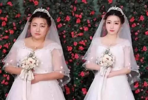 “反差婚纱照”遭吐槽，修图前后差距大，网友：婚礼上认得出来吗