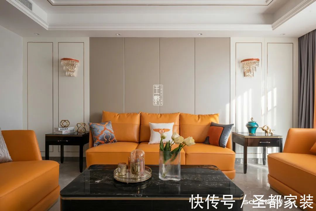 爱马仕|139平4室大户型装修实景效果图,客餐厅开放式布局宽敞大气