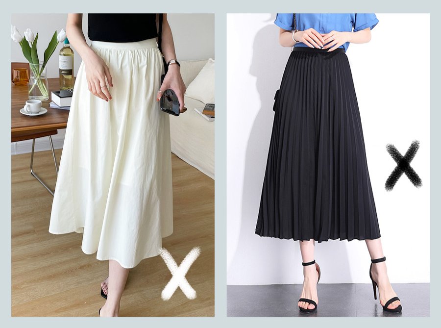 百褶裙|半身裙要怎么选，才能遮肉显瘦不显胯？