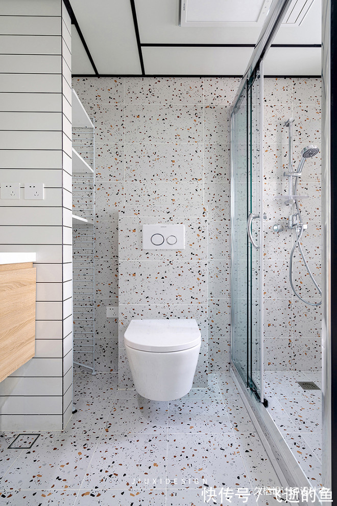 水磨石砖|25㎡原木+白打造超多收纳的MUJI风