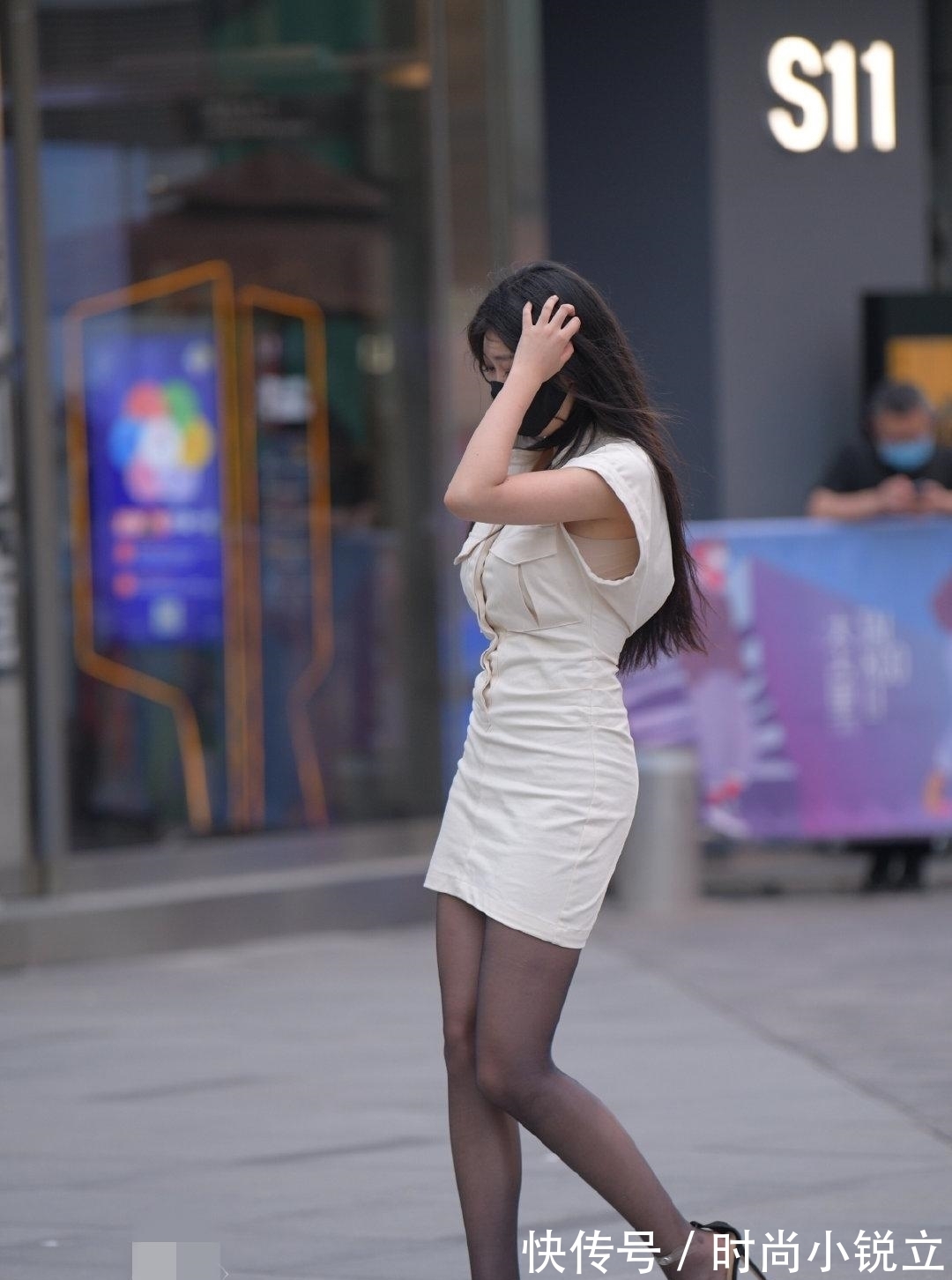 米色 米色休闲半身裙,剪裁独特,质感突出