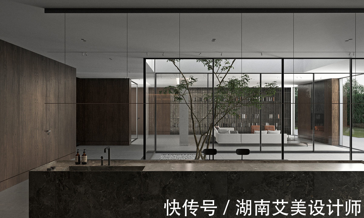 私宅|225㎡私宅设计,极简空间中找寻那一隅宁静致远