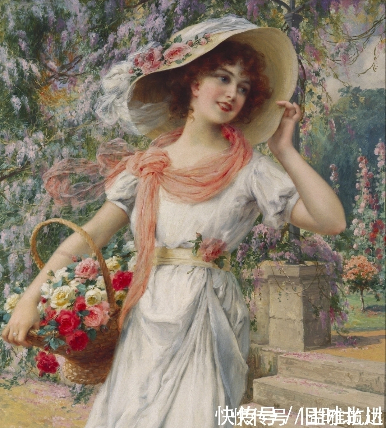 女子&不愧是学院派代表画家,画中的女子如此可爱动人