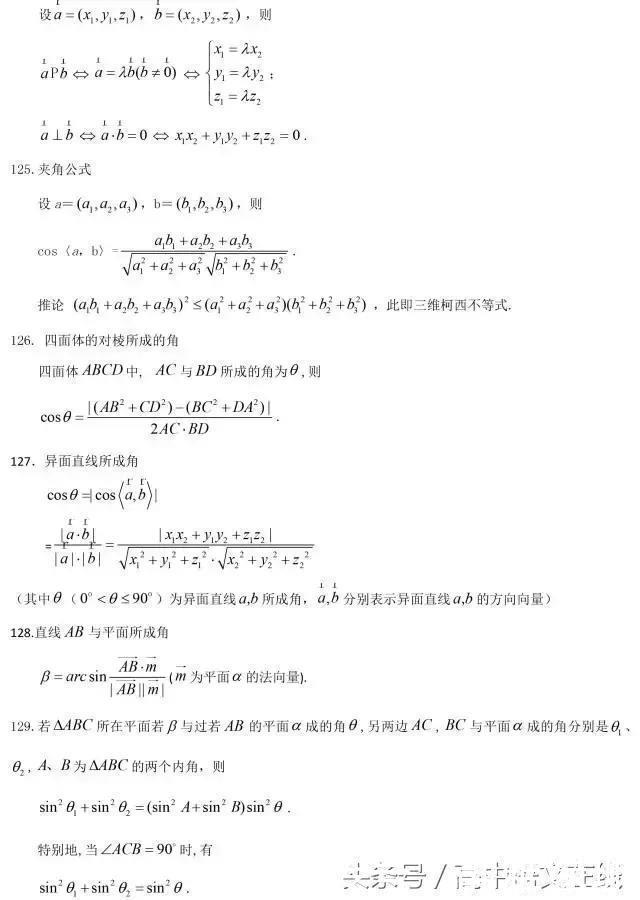 高中数学常用结论203条，每次考试都用到学霸都提前收藏啦