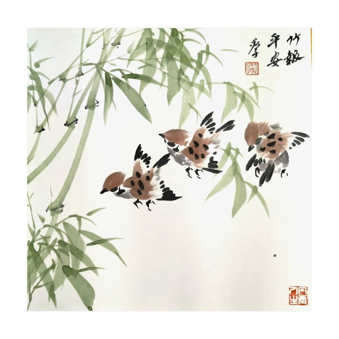 研究员!朱荣耀《壬寅新春,竹报平安》系列小品