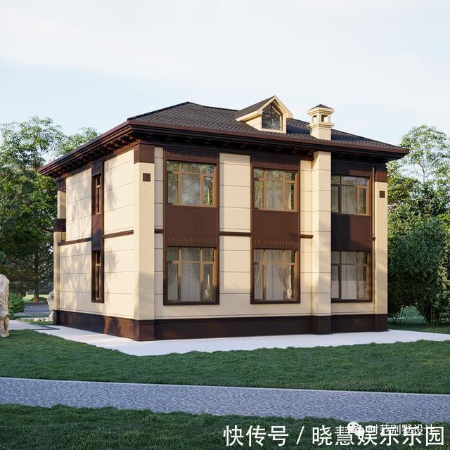 别墅|11x11米带挑空客厅的复式新中式别墅，5室4卫，适合自建