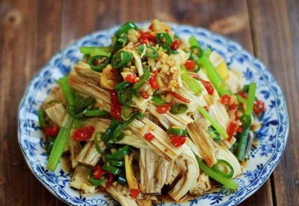 凉拌腐竹|美食推荐凉拌牛肚、凉拌腐竹、荷兰豆炒虾仁、干炸肉丸子的做法