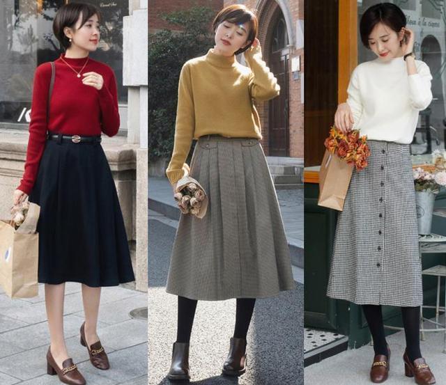 入冬后,半裙不用买太多,有这5条就够了,时髦精们都爱穿