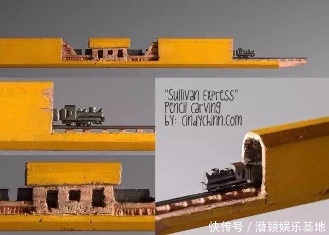 美国艺术家 Cindy Chinn 在铅笔上微雕艺术的作品