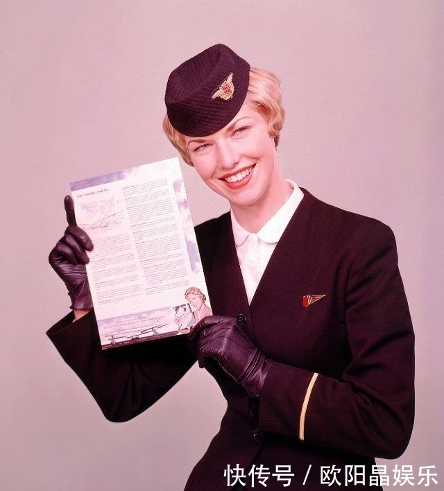 世纪|旧影拾记：20世纪，新西兰航空空姐制服演变史，那顶绿帽子亮了