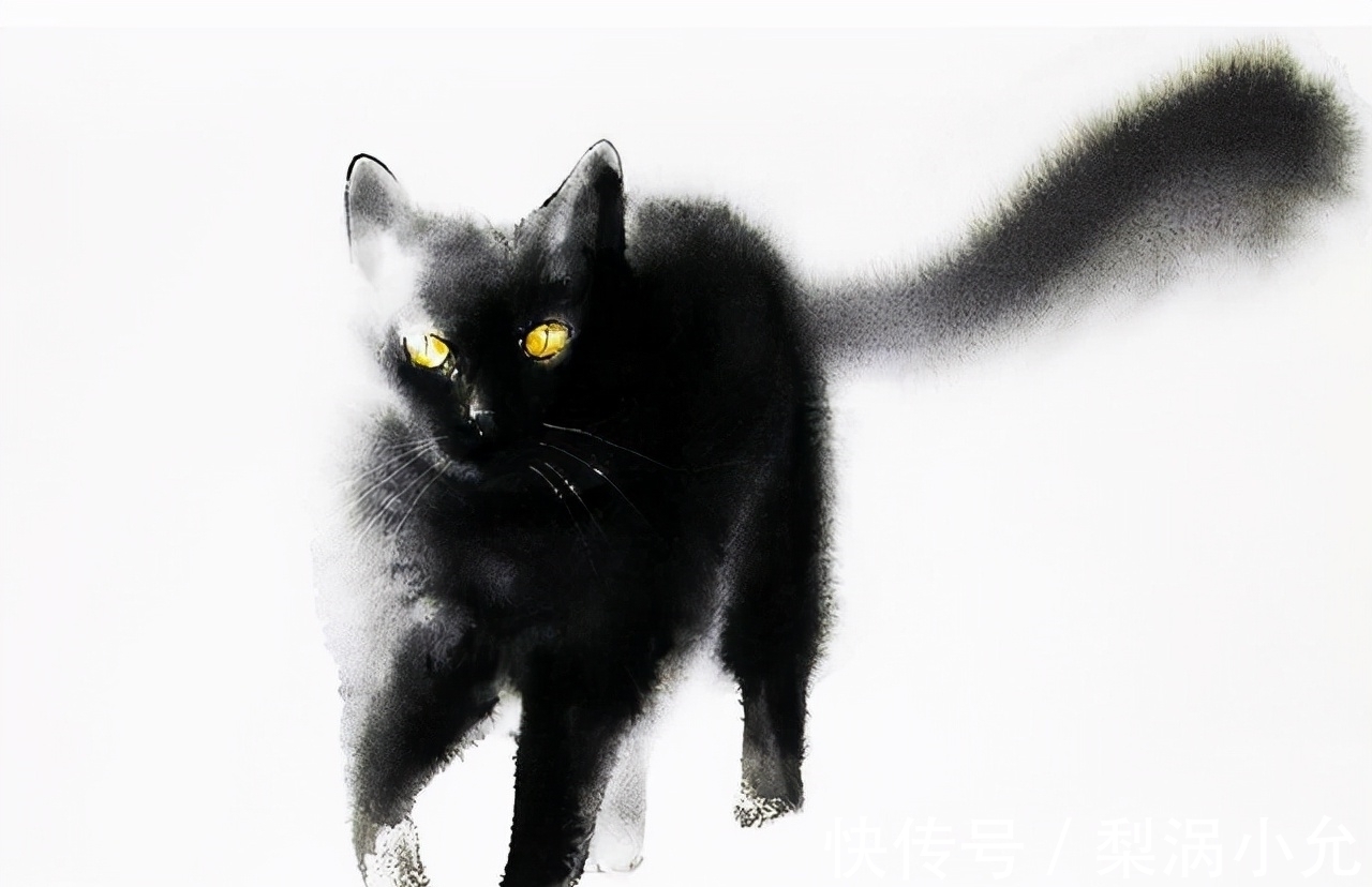 麦穗!水墨是中国传统绘画,老外用它画动物——别说另有一番意境