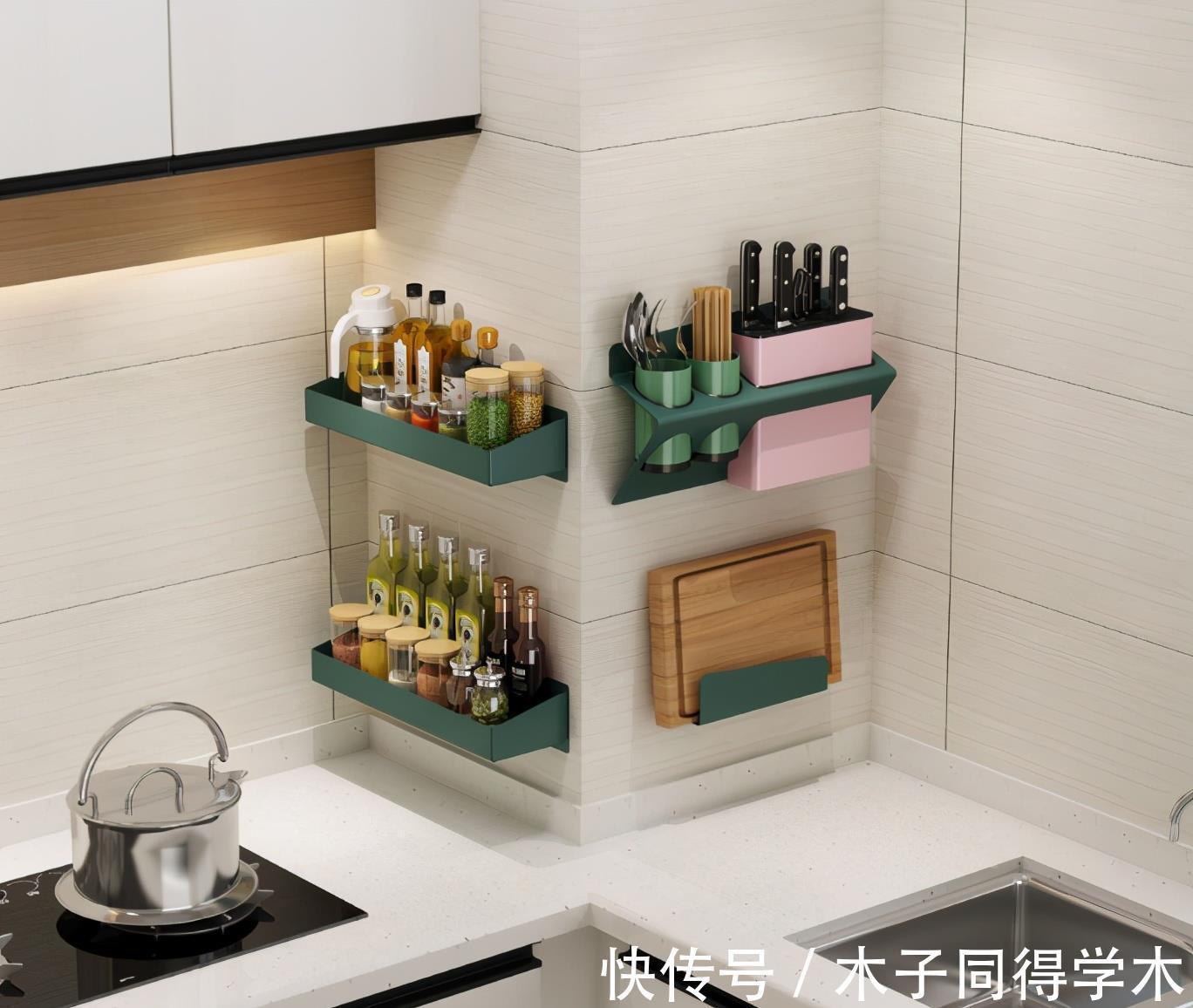 台面|去表姐家发现，厨房台面从不摆瓶瓶罐罐，这样做美观实用不占地儿