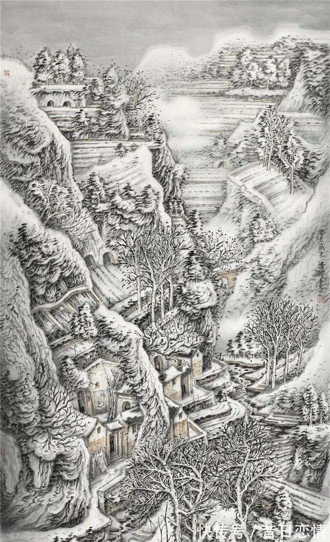 山水画|云飞霞蒸|郭清杰山水画