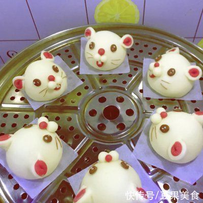 鼠仔|做好卡通鼠仔包（紫薯馅），有色有香又有味