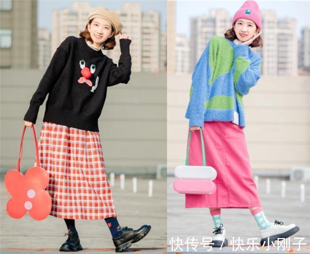 身材比例 毛衣搭配半身长裙，冬天就该这么穿，洋气显瘦，让你遇见最美的自己