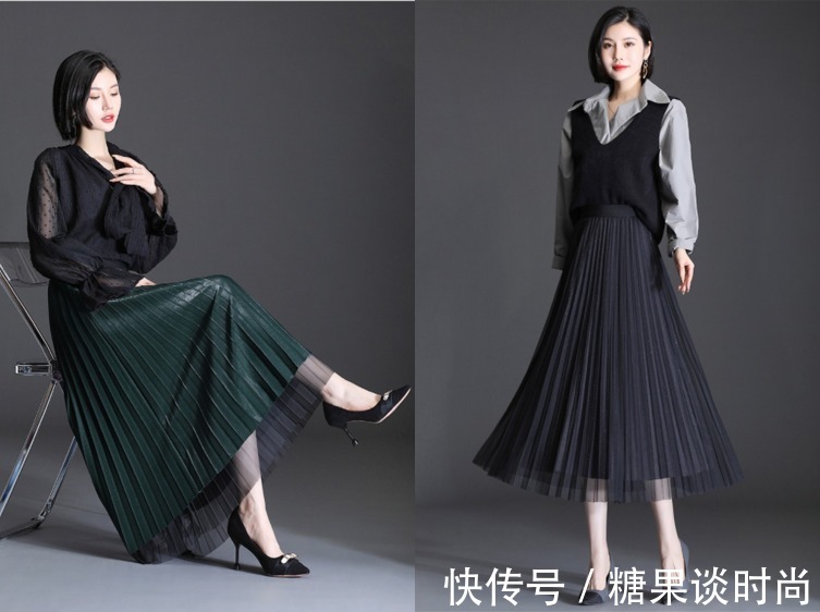 裙子 半身裙,我只爱“网纱裙”&“百褶裙”,搭配起来真是太美了