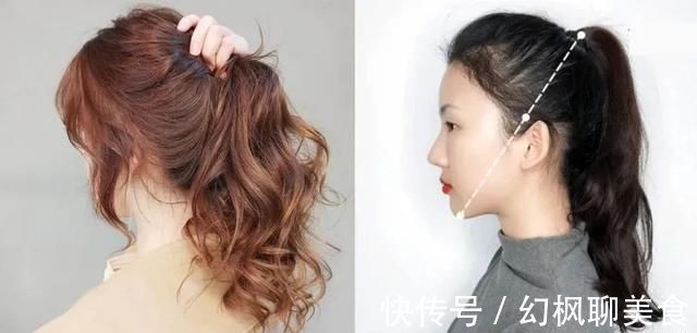 发型 发型分享不同脸型马尾位置,圆脸、方脸这样绑最瘦小脸