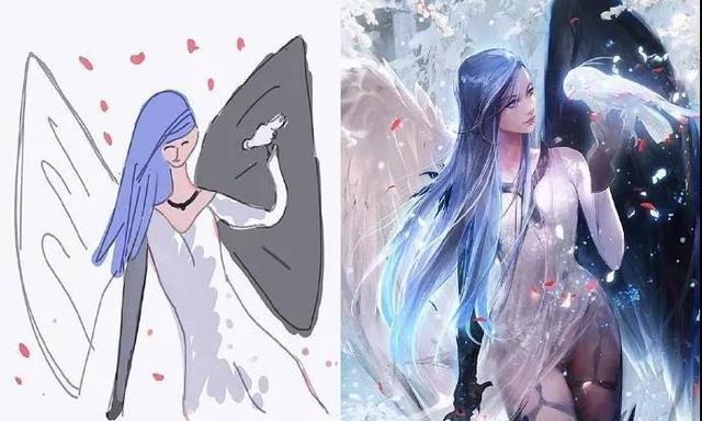 画师$儿子重新绘制妈妈的画,每一幅都是精品,这就是画渣和大神的区别!