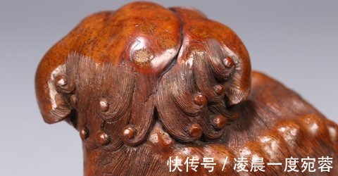 竹雕$清代,竹雕太狮少狮摆件