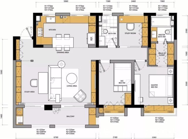 柜体|120㎡现代轻奢风开放式设计和朴素的色调,有一种高品质的氛围!