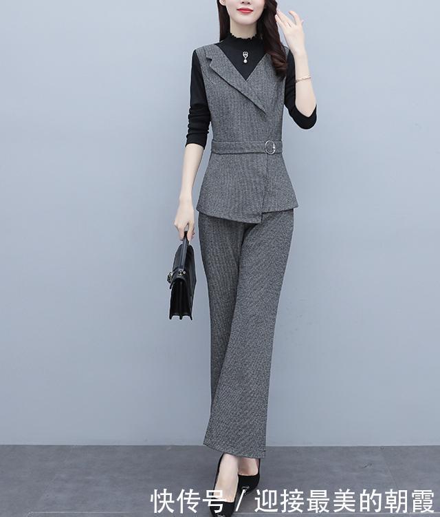 天冷了,还是少穿裙,试试下面套装,气质保暖,省事又时髦