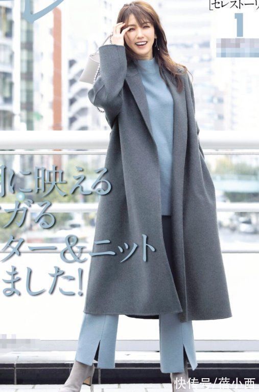 针织连衣裙 冬季买外套,建议40岁女人多选“长款大衣”,时尚、体面又高级