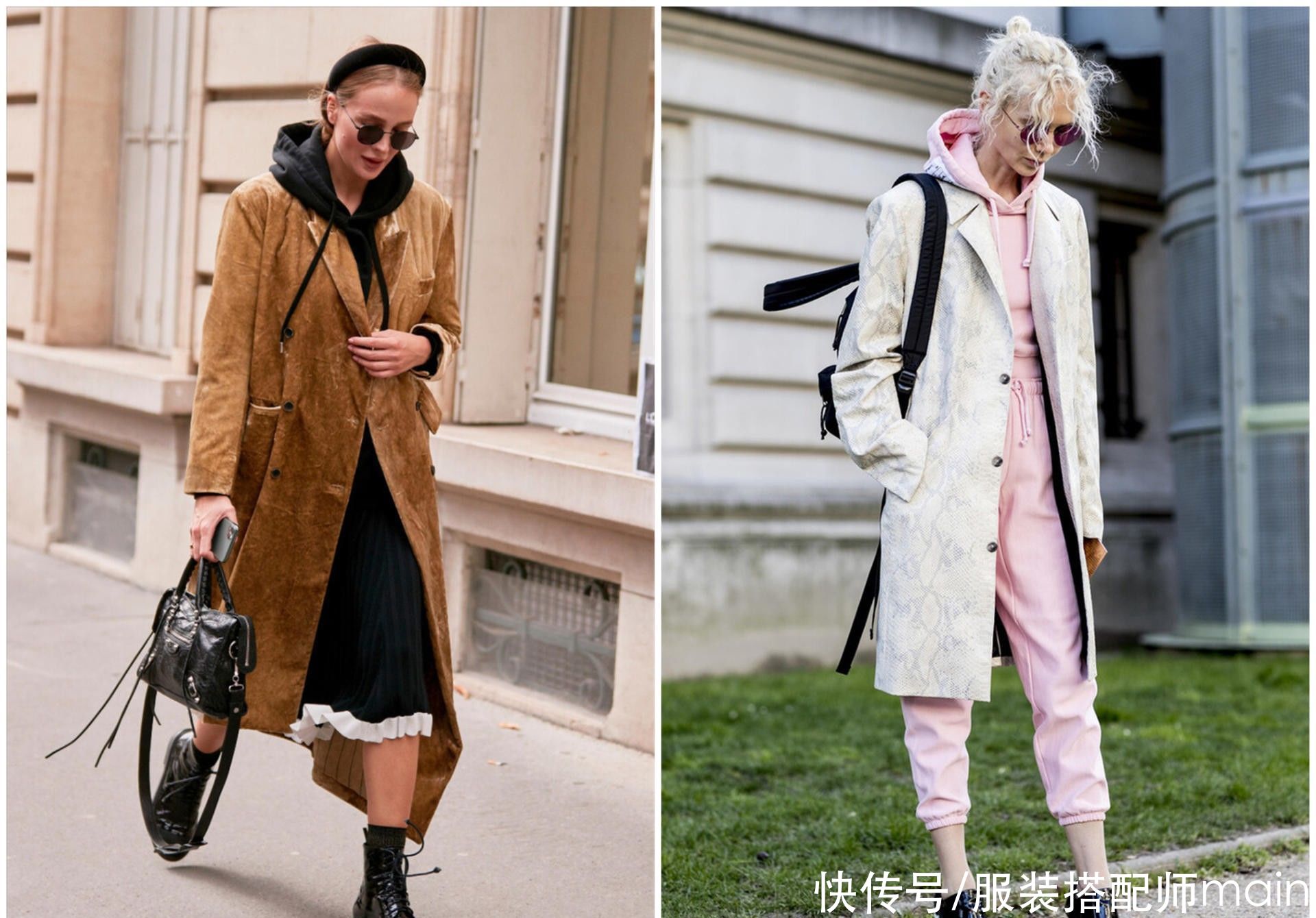 “大衣+连帽卫衣”才是今冬的王炸组合，高级又时髦，谁穿谁好看