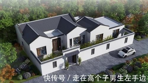 小院|农村建房还是有个院子好，10套农村平层小院，既能停车还能养鸡鸭