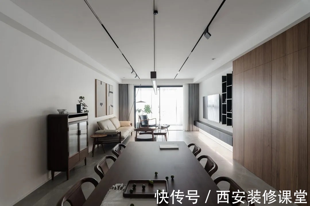 收纳|170㎡极简新中式,三口之家