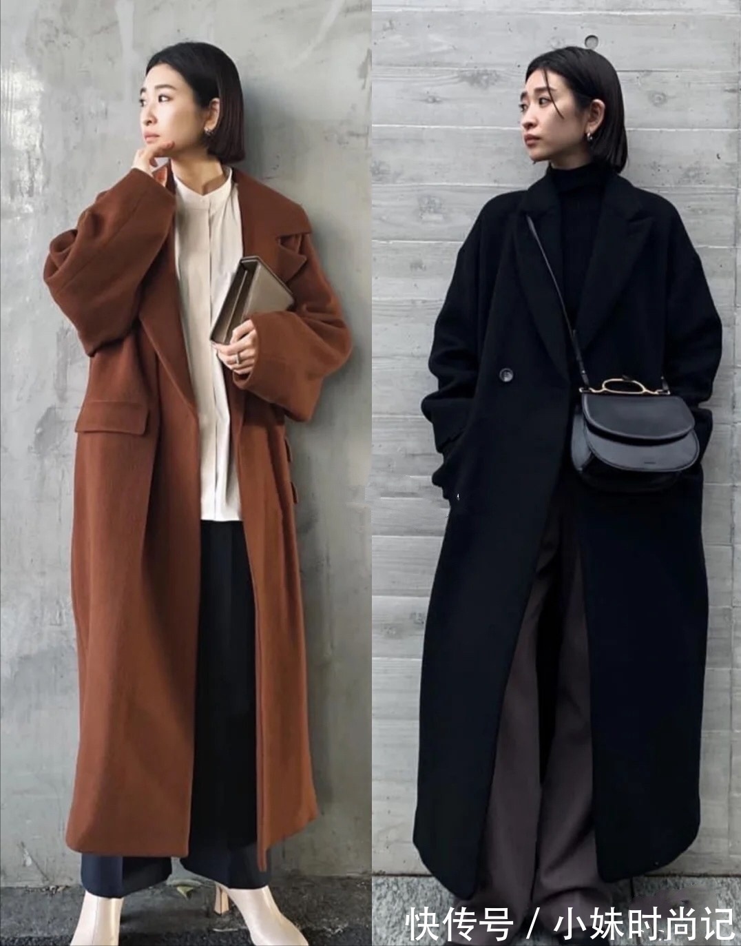 博主学 跟博主学穿搭,这个冬天用大衣+阔腿裤提升时尚感,很有范儿