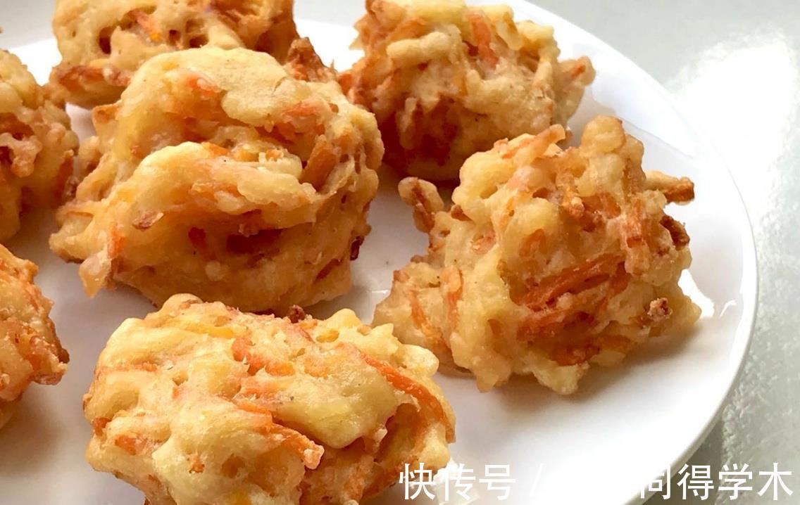 面包糠|炸萝卜丸子,多加“2样”食材,不加1滴水,丸子外酥里嫩格外香