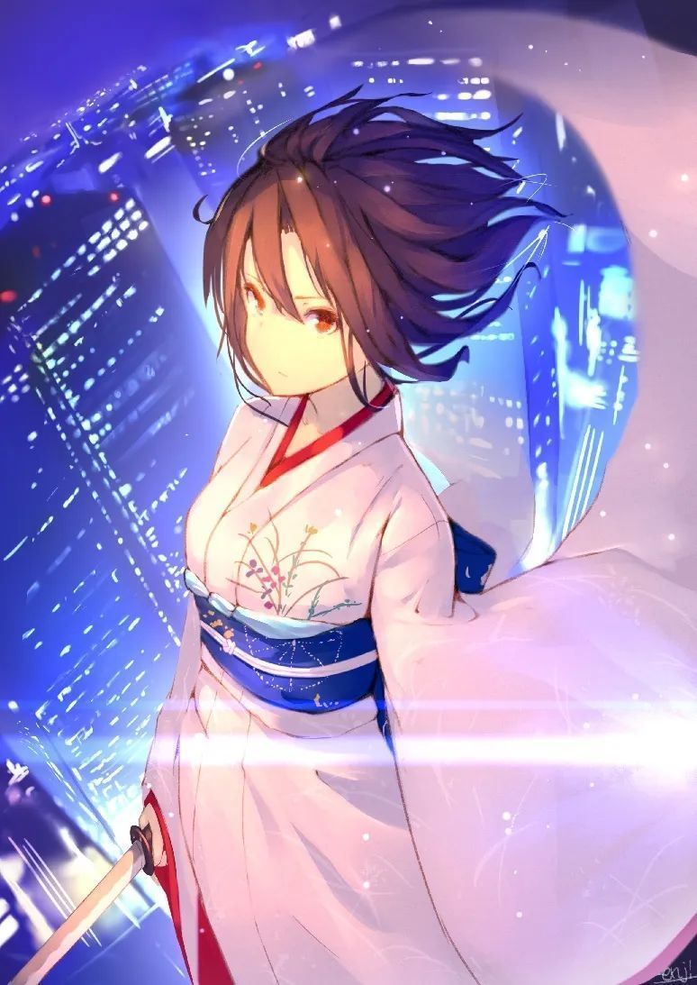 插画作品$可甜可萌的二次元少女插画,鲜明的画风光影和色彩都很漂亮