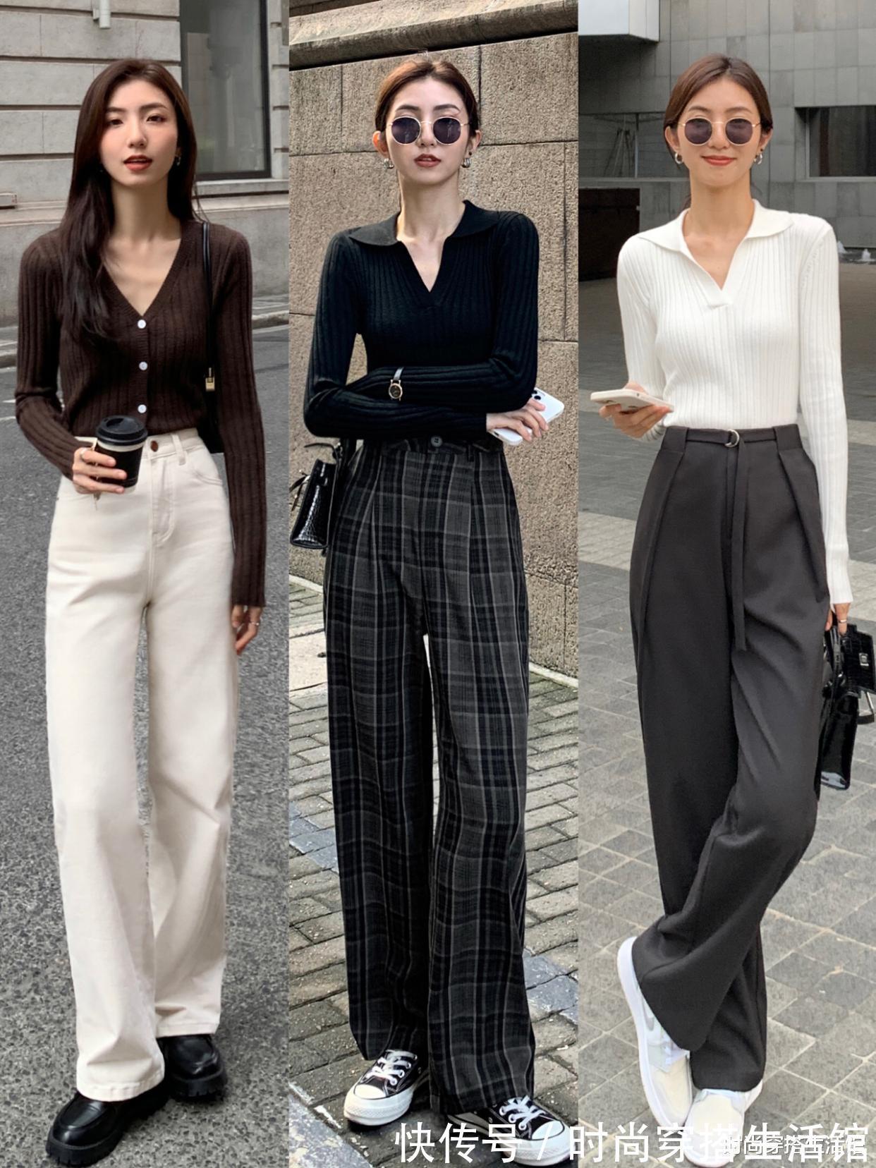 针织衫|冬天穿针织衫,怎么搭配外套和裤子?看她就知道了